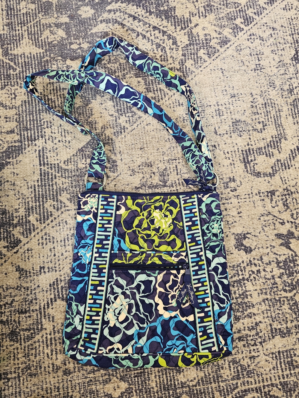 Vera Bradley Blue, Teal & Green Quilted Crossbody